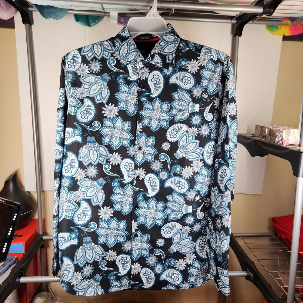 Silver Stone Collection Modern Fit Causal Front Button Up LS LG